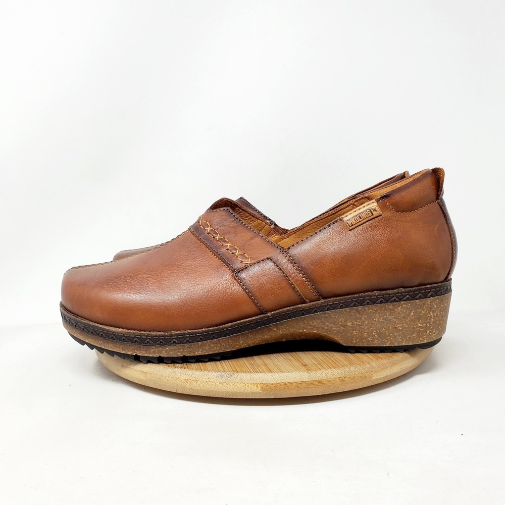 Pikolinos Granada Clog Womens 39 Brown Leather Slip On Comfort Shoes